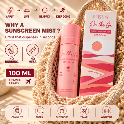 PRISTINE On The Go invisible sunscreen mist SPF 50 PA+++