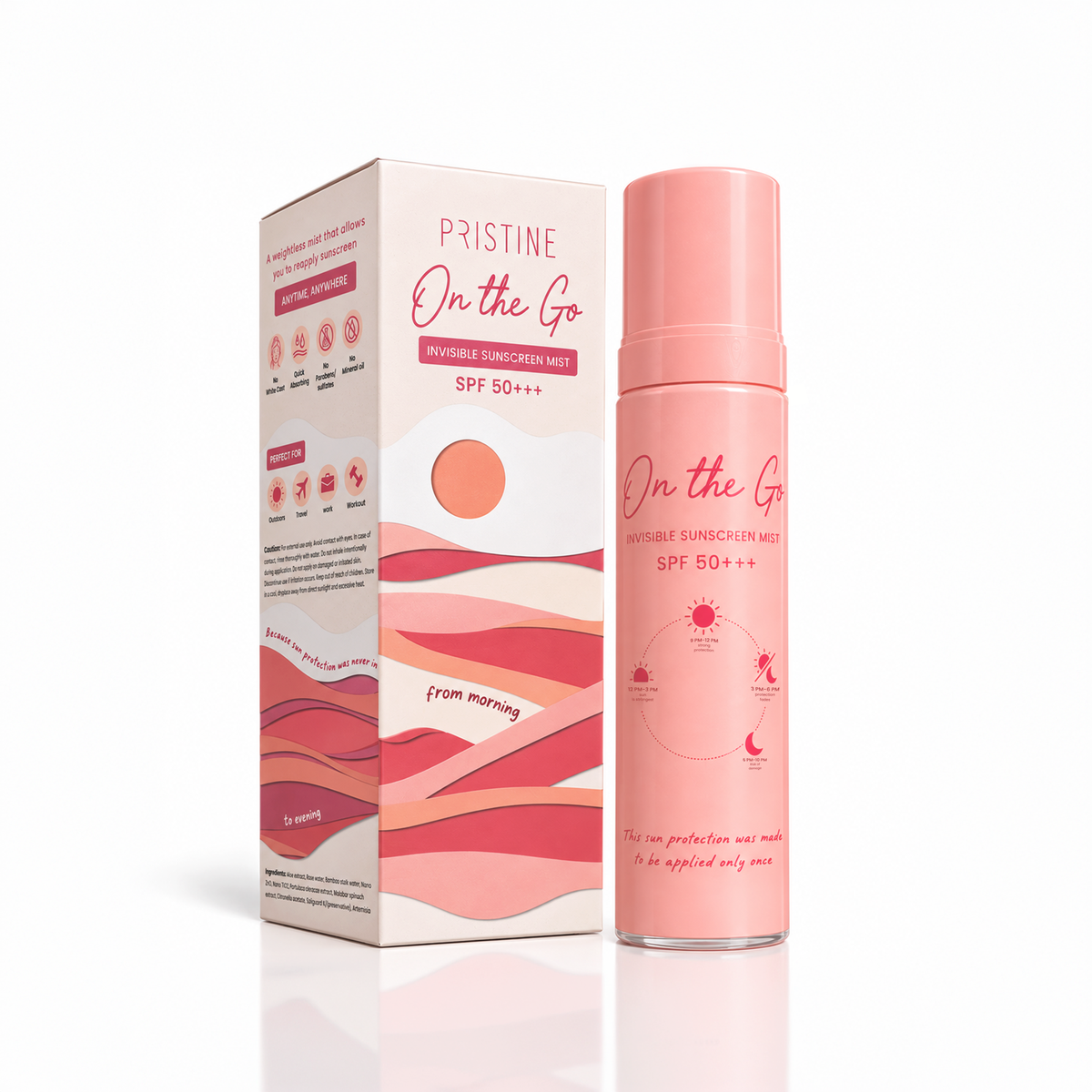 PRISTINE On The Go invisible sunscreen mist SPF 50 PA+++